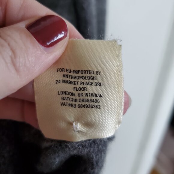 ANTHROPOLOGIE Moth Fireside Turtleneck Sweater Wool Blend Grey Women's Small - Picture 12 of 13